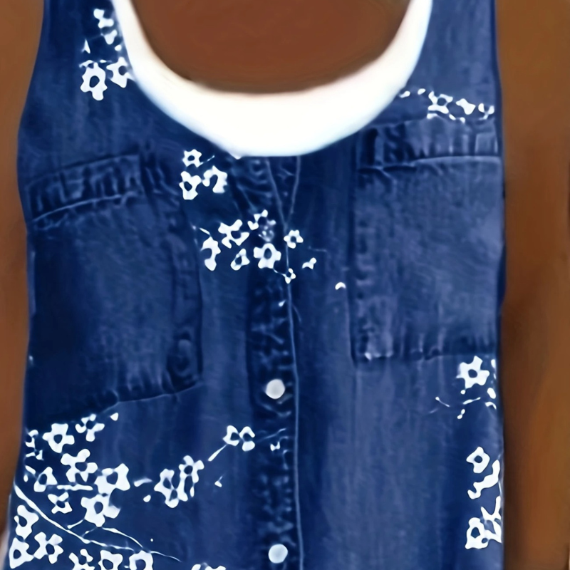 Violetta™ - Kjole med denimtrykk