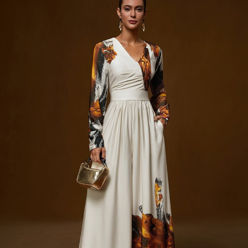 Charlot™ - Blomstret jumpsuit med V-hals