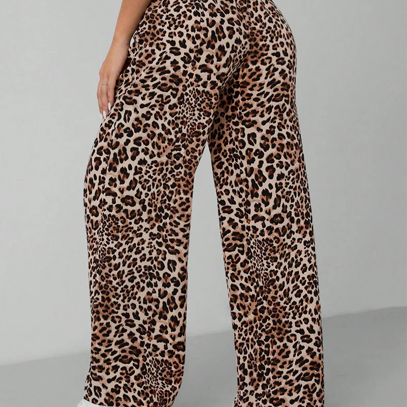 Hannah™ - Leopard brede bukser