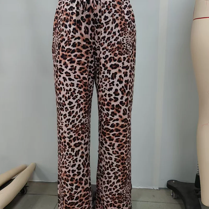 Hannah™ - Leopard brede bukser