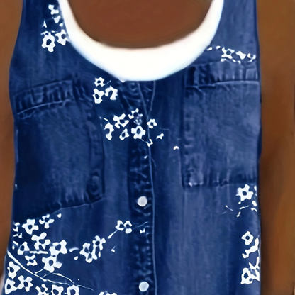 Violetta™ - Kjole med denimtrykk