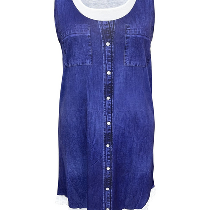 Violetta™ - Kjole med denimtrykk