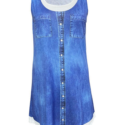 Violetta™ - Kjole med denimtrykk