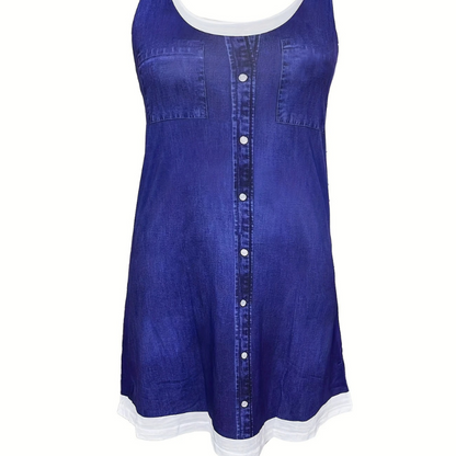 Violetta™ - Kjole med denimtrykk