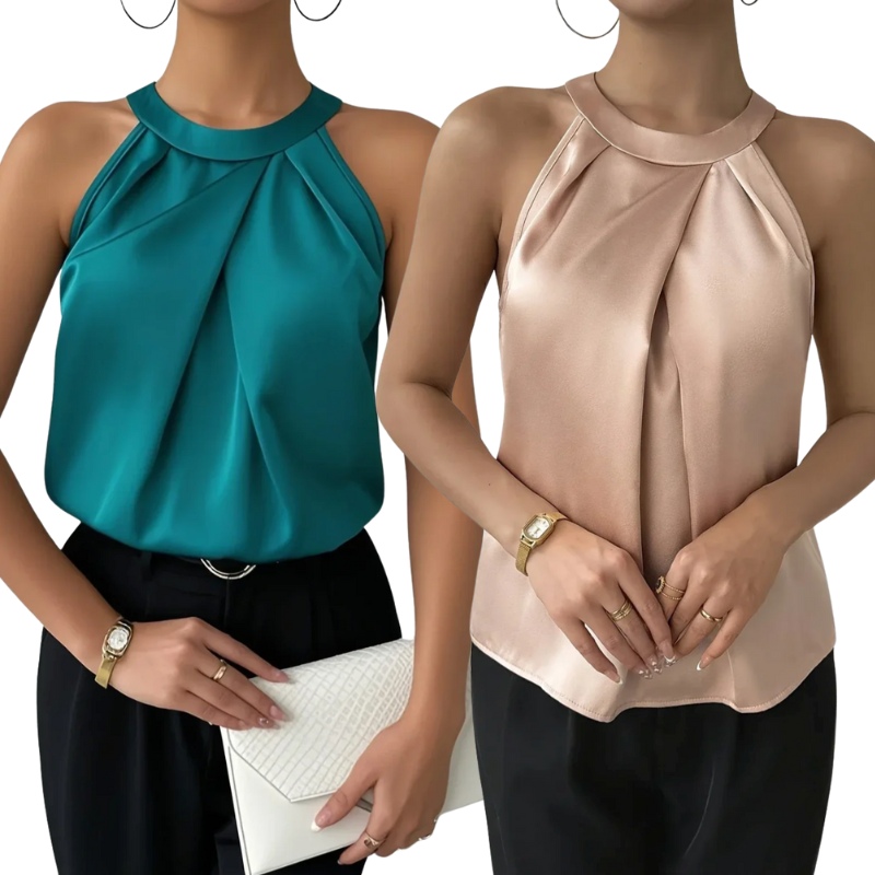 Karolina™ - Elegant Ermeløs Bluse