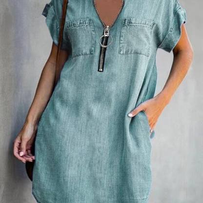 Felicia™ - Løs skjortekjole i denim