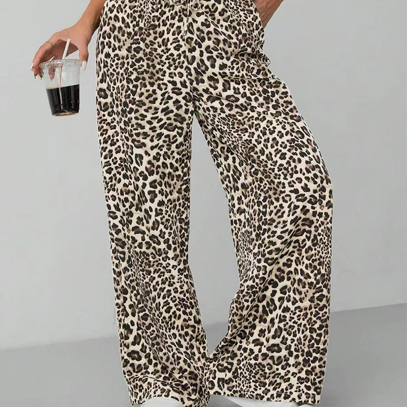 Hannah™ - Leopard brede bukser