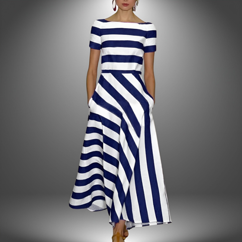 Hannah™ - Elegant Stripe Kjole