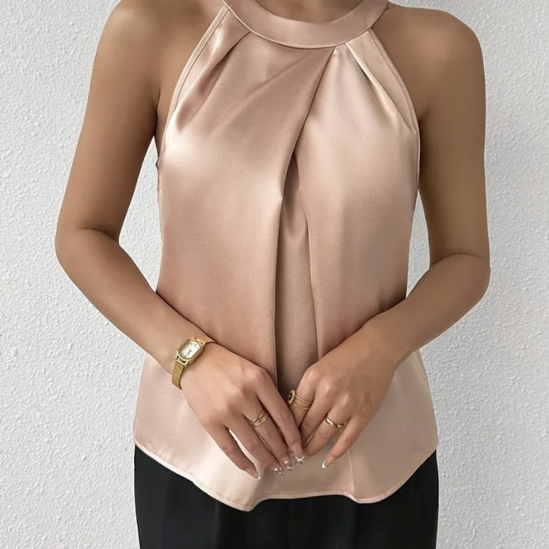 Karolina™ - Elegant Ermeløs Bluse