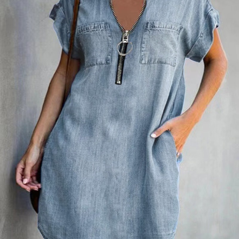 Felicia™ - Løs skjortekjole i denim