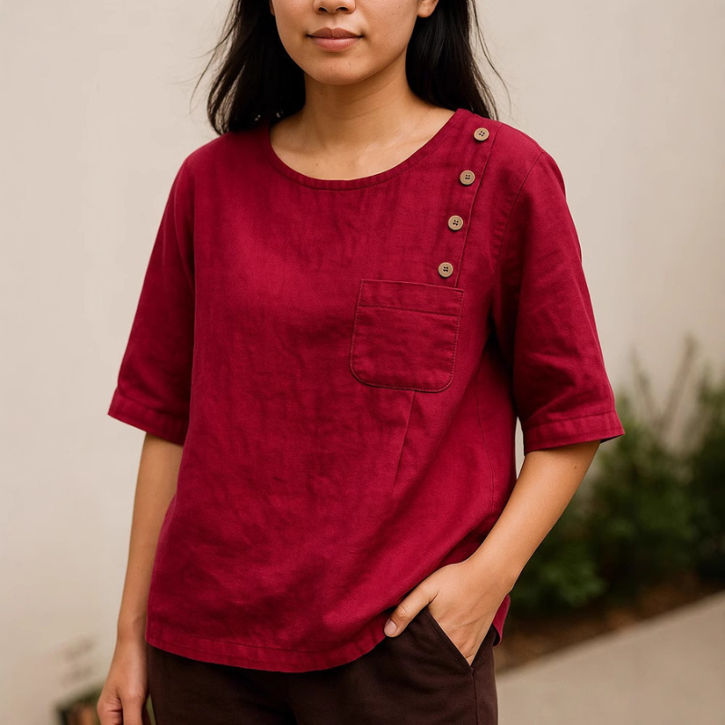 Pauline™ - Casual skjorte med sidelomme