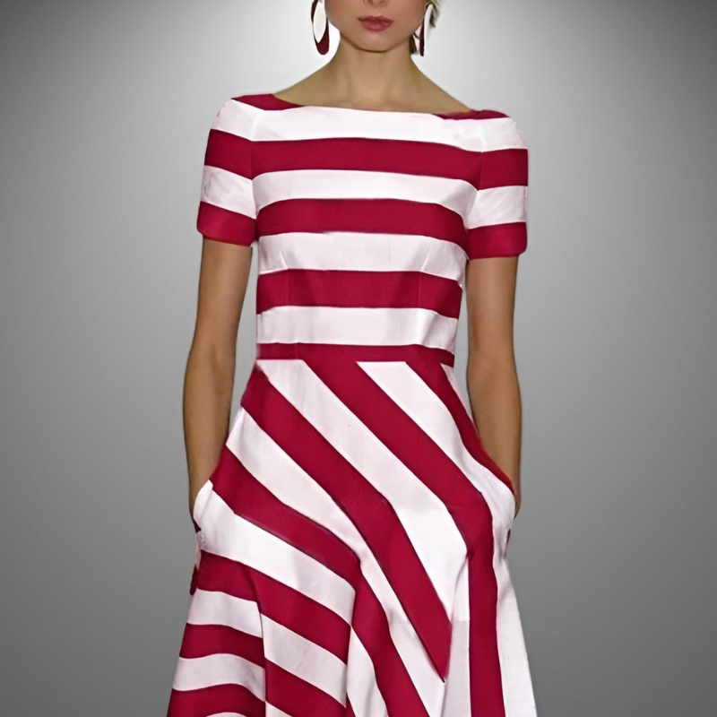 Hannah™ - Elegant Stripe Kjole