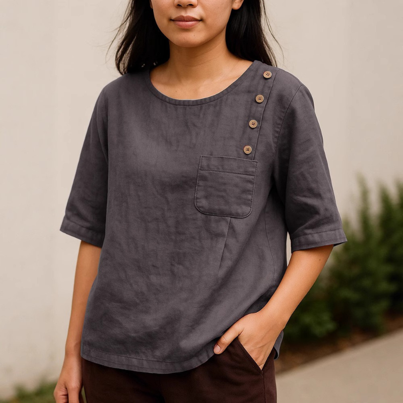 Pauline™ - Casual skjorte med sidelomme