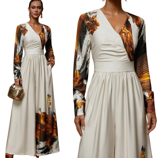 Charlot™ - Blomstret jumpsuit med V-hals