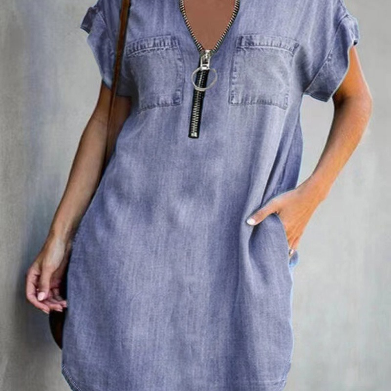 Felicia™ - Løs skjortekjole i denim