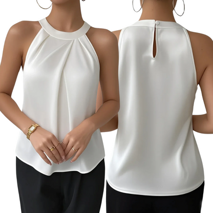 Karolina™ - Elegant Ermeløs Bluse