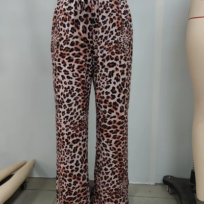 Hannah™ - Leopard brede bukser