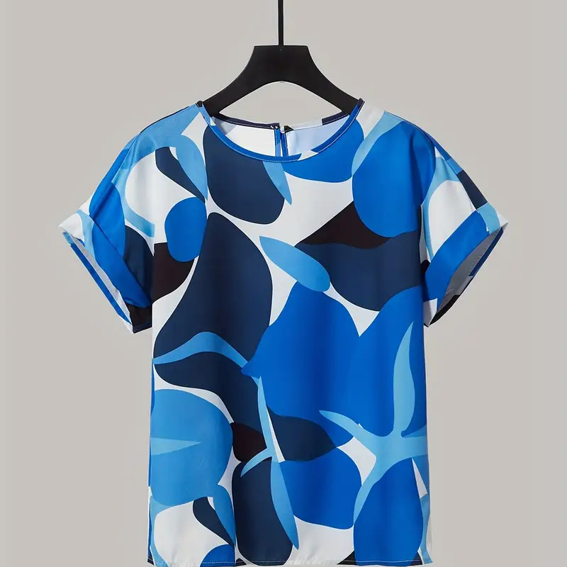 Cecilie™ - Topp med geometrisk trykk