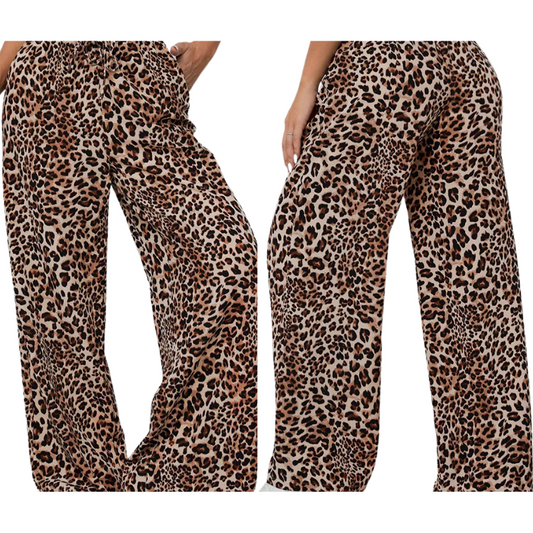 Hannah™ - Leopard brede bukser