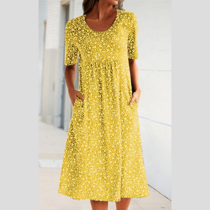 Hege™- Blomstret midikjole