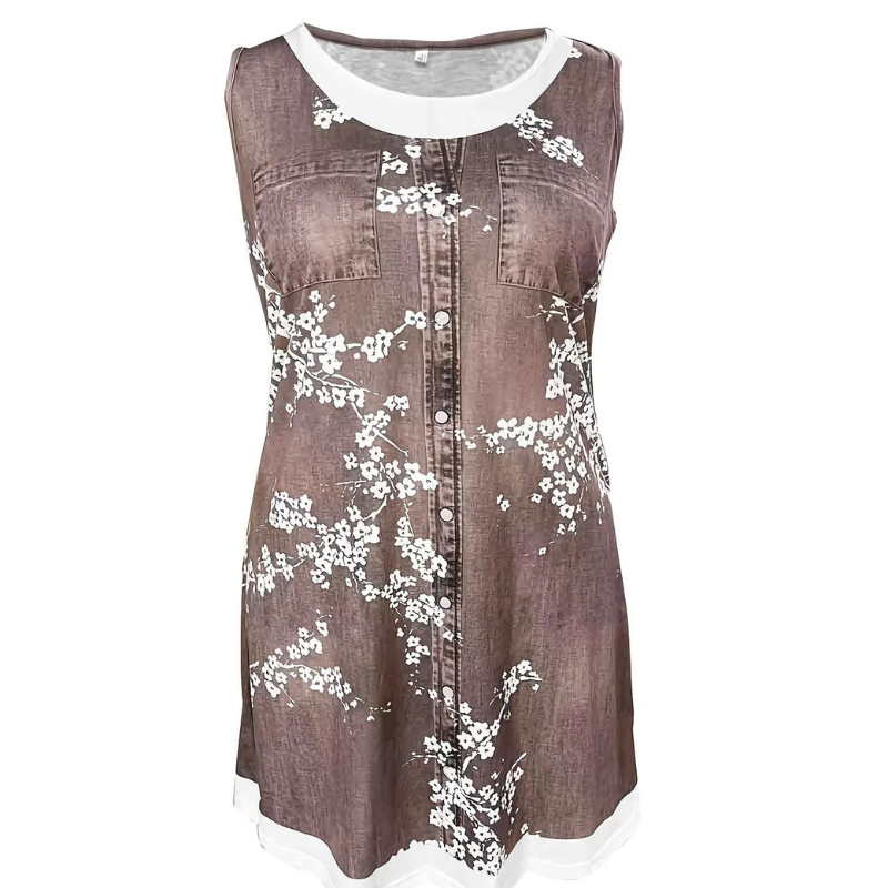 Violetta™ - Kjole med denimtrykk