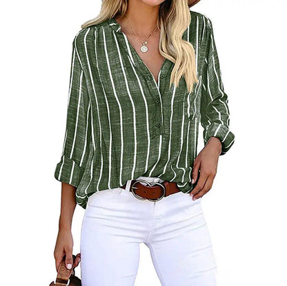 Anna™ - Stripete Uformell bluse
