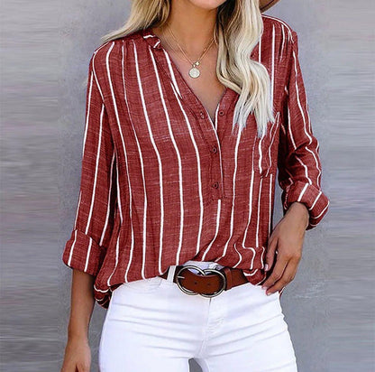 Anna™ - Stripete Uformell bluse