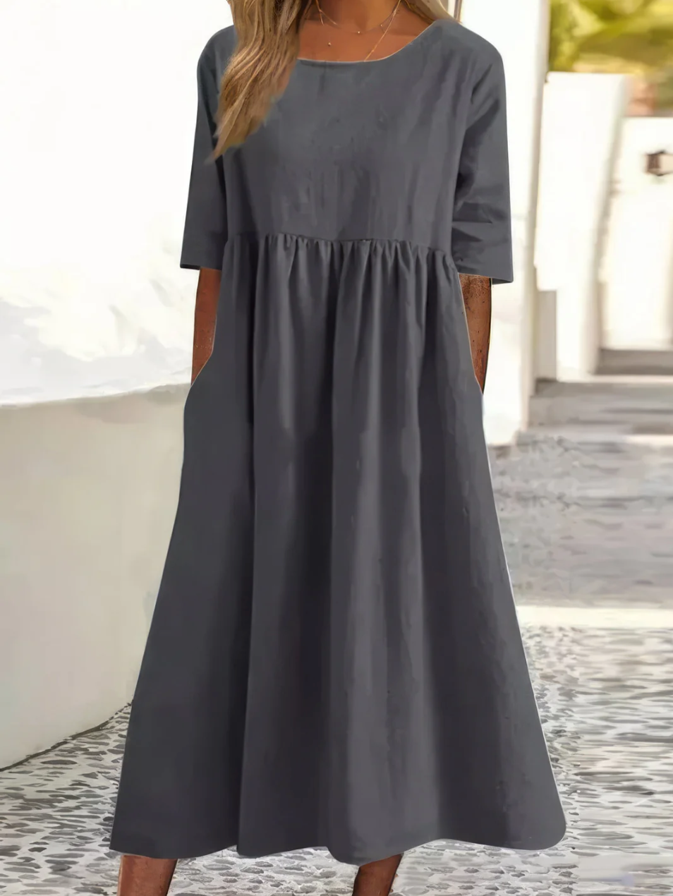 Amalia™- Kjole Med Rund Hals