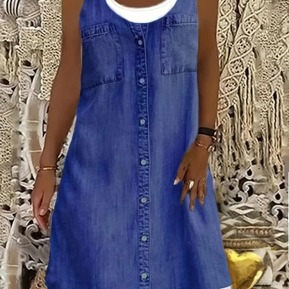 Violetta™ - Kjole med denimtrykk