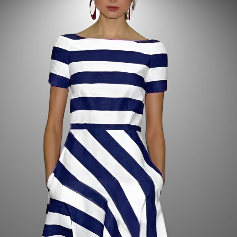 Hannah™ - Elegant Stripe Kjole