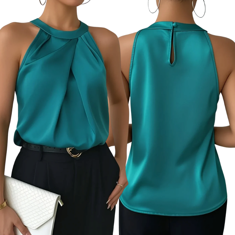 Karolina™ - Elegant Ermeløs Bluse